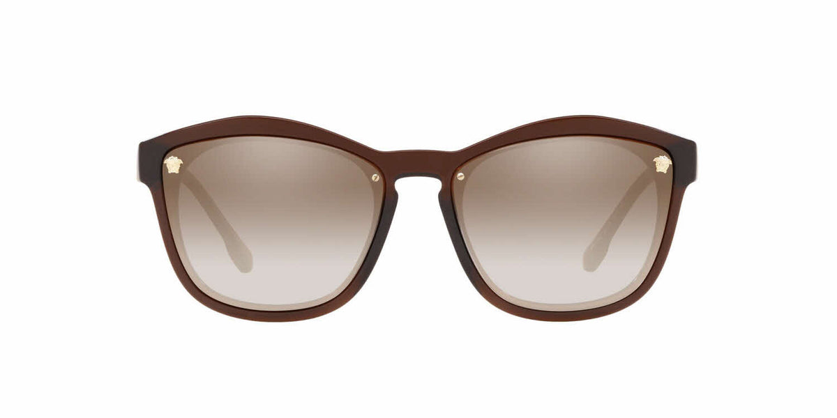 Versace Sunglasses VE4350 53126E Brown / Clear Gradient Brown Mirror Gold Lens