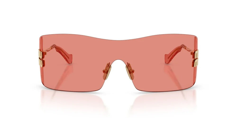 Miu Miu MU B53S 5AK20Y Sunglasses Gold / Red Lens