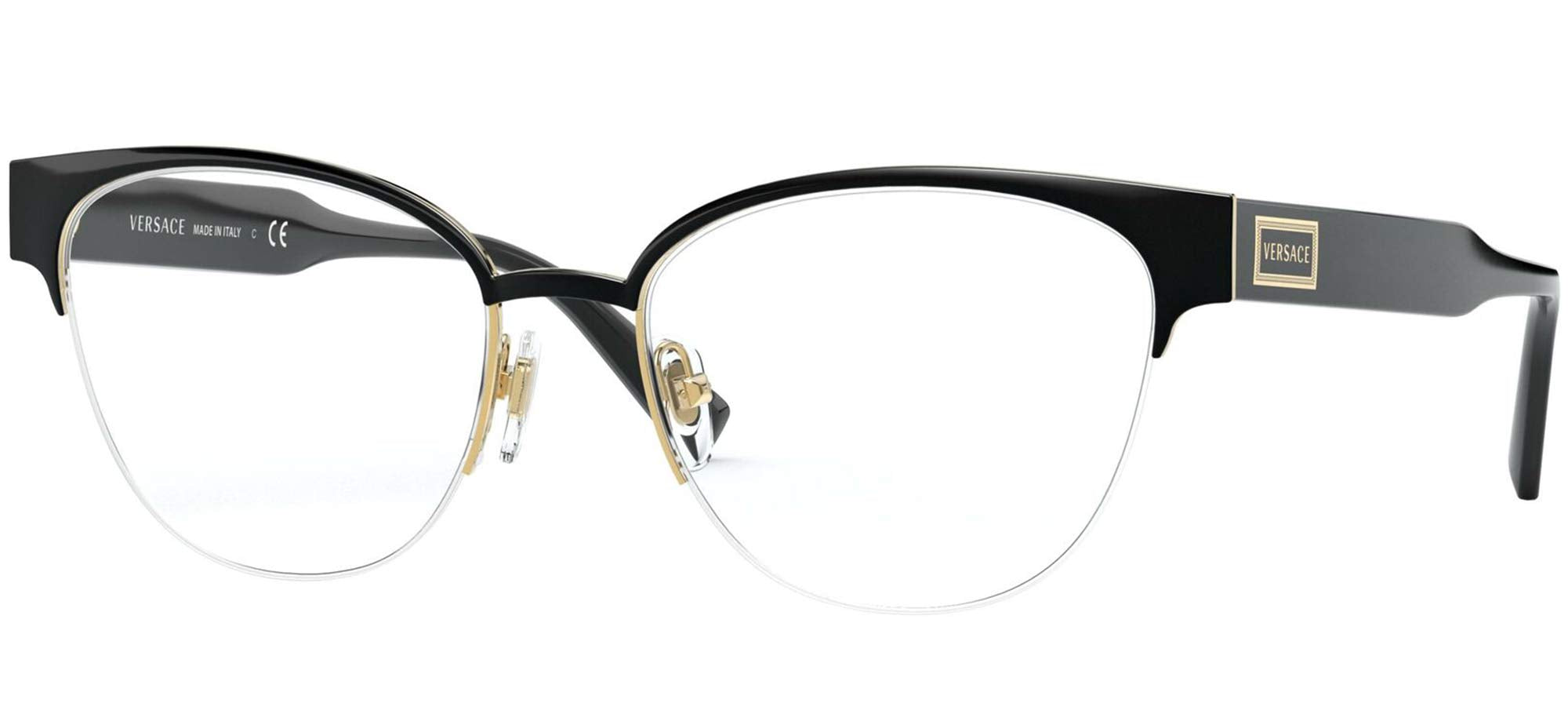 Versace Eyeglasses VE1265 1433 53mm Black Gold / Demo Lens