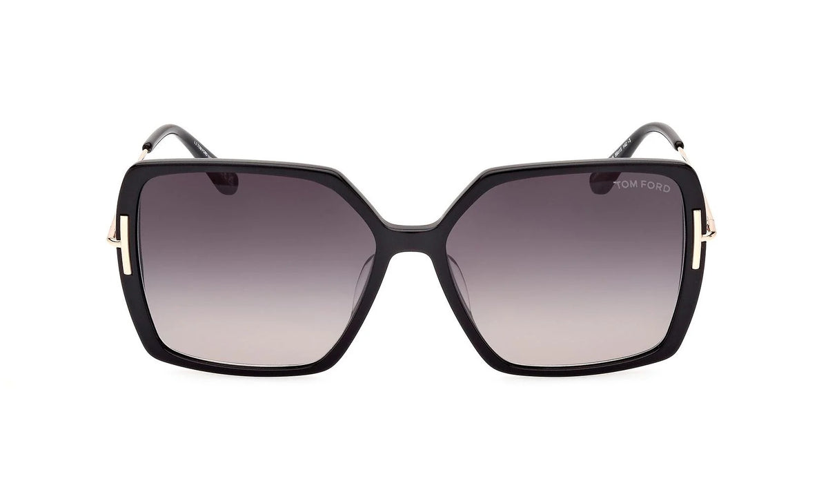 Tom Ford Joanna FT1039S 01B Sunglasses 59mm Black Gold / Smoke Gradient Lens