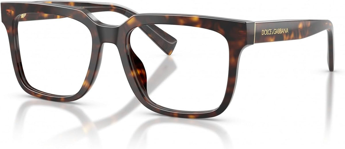 Dolce &amp; Gabbana DG3422 502 Square Eyeglasses 53mm Havana / Clear Demo Lens