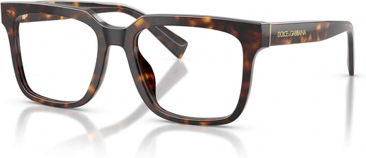 Dolce & Gabbana DG3422 502 Square Eyeglasses 53mm Havana / Clear Demo Lens