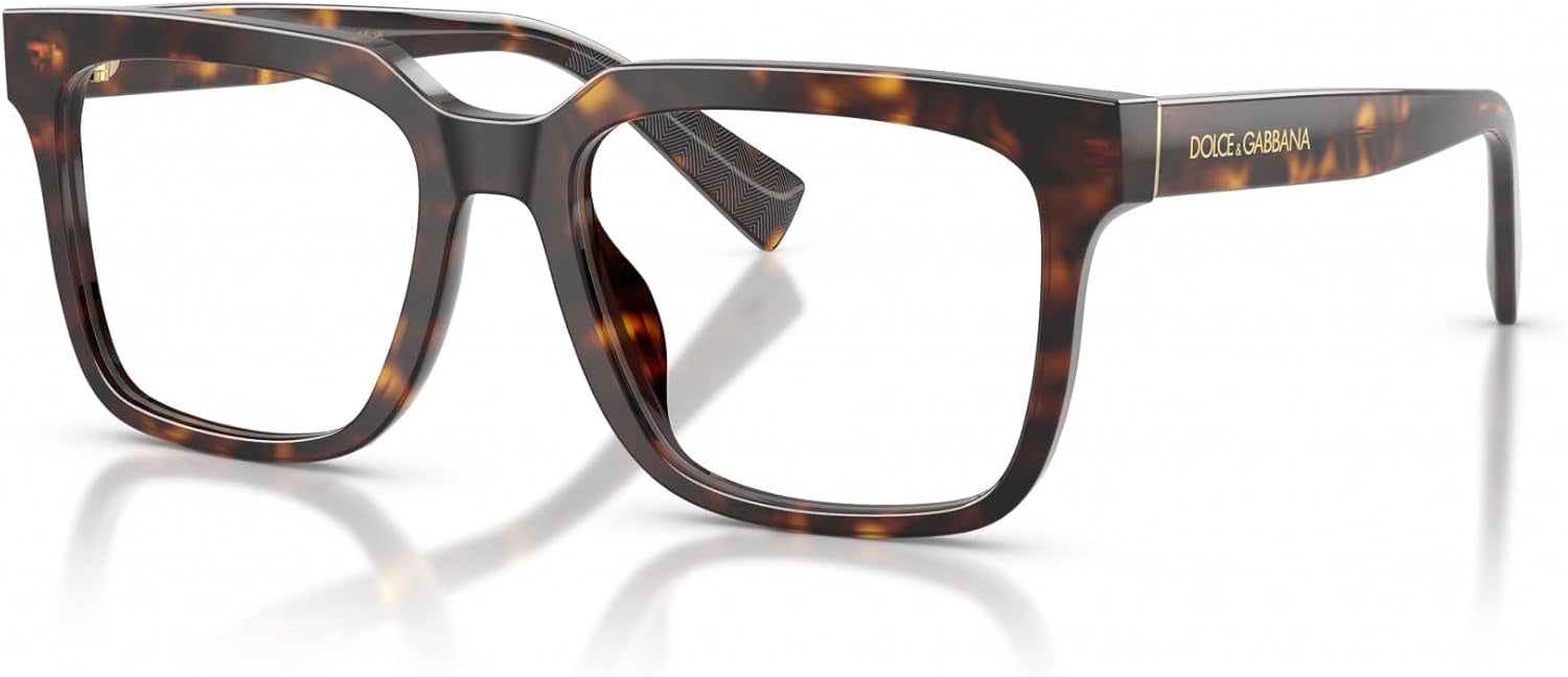 Dolce & Gabbana DG3422 502 Square Eyeglasses 53mm Havana / Clear Demo Lens