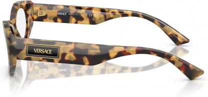 Versace VE3369 5498 Oval Eyeglasses 51mm Brown Yellow Havana / Demo Lens