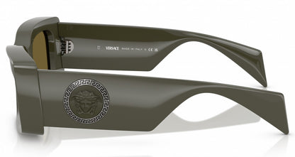 Versace VE4474U 549173 Rectangle Sunglasses 52mm Dark Olive / Brown Lens