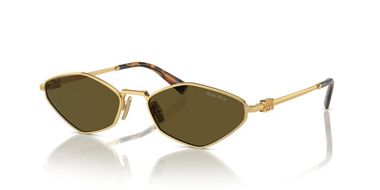 Miu Miu Sunglasses MU56ZS 5AK09Z 56mm Gold / Dark Brown Lens