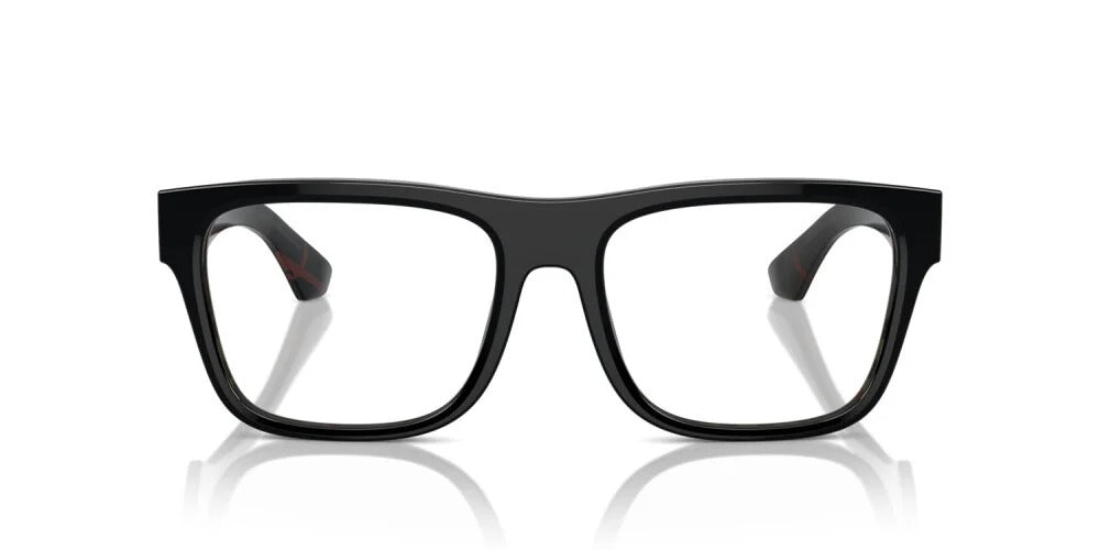 Burberry BE2411 4121 Eyeglasses 53mm Black On Vintage Check / Clear Demo Lens