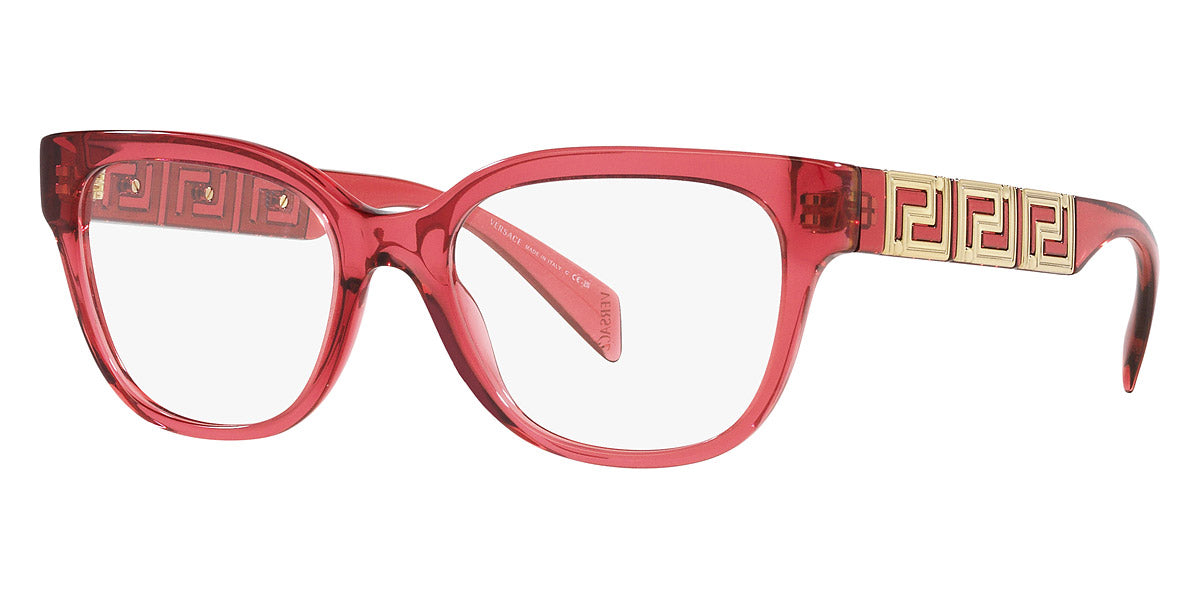 Versace Eyeglasses VE3338 5409 52mm Transparent Red / Demo Lens