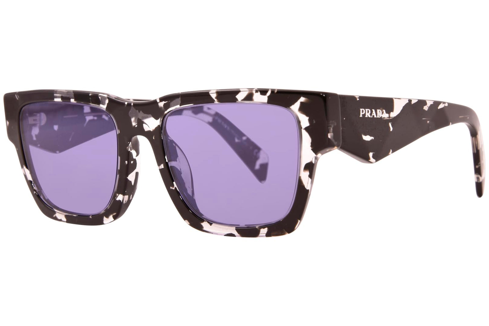 Prada Sunglasses PRA06S 15O50B 50mm Tortoise Black Crystal / Violet Mirror Lens