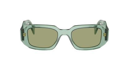 Prada Sunglasses PR17WS 11R10E Transparent Sage / Green Mirror Internal Silver