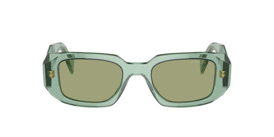 Prada Sunglasses PR17WS 11R10E Transparent Sage / Green Mirror Internal Silver