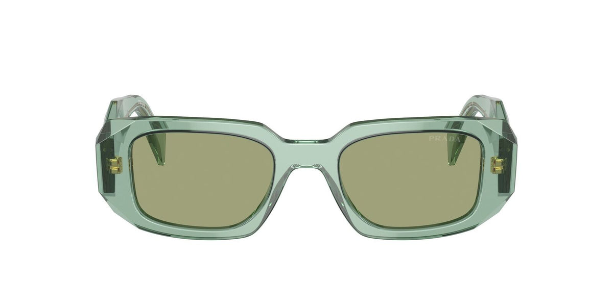Prada Sunglasses PR17WS 11R10E Transparent Sage / Green Mirror Internal Silver