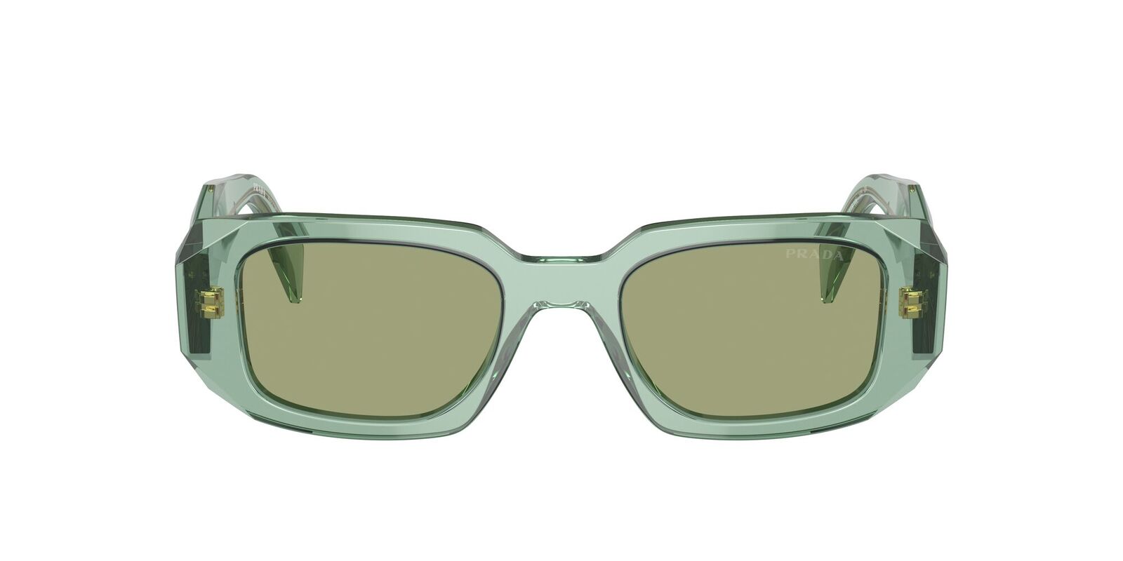 Prada Sunglasses PR17WS 11R10E Transparent Sage / Green Mirror Internal Silver