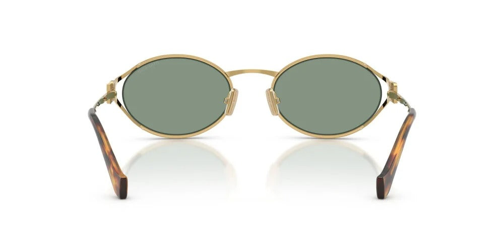 Miu Miu MU52YS 5AK04M Sunglasses 54mm Gold / Green Mirror Lens