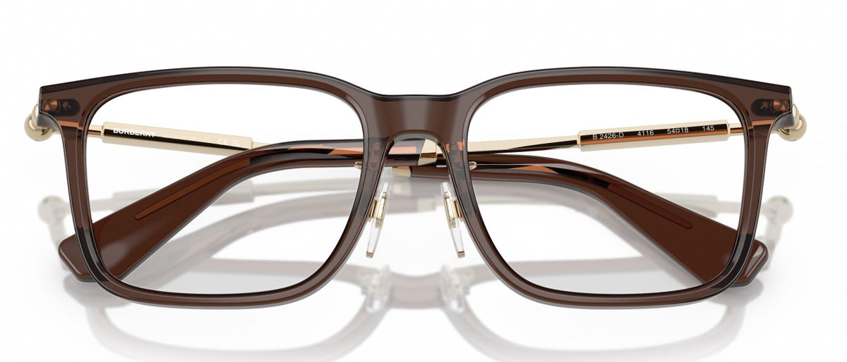 Burberry BE2426D 4116 Square Eyeglasses 54mm Brown / Clear Demo Lens