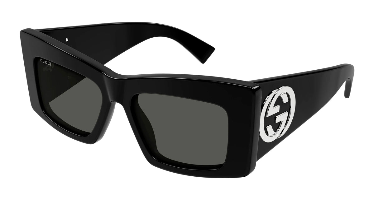 Gucci Sunglasses GG1842S 001 53mm Shiny Black / Grey Lens