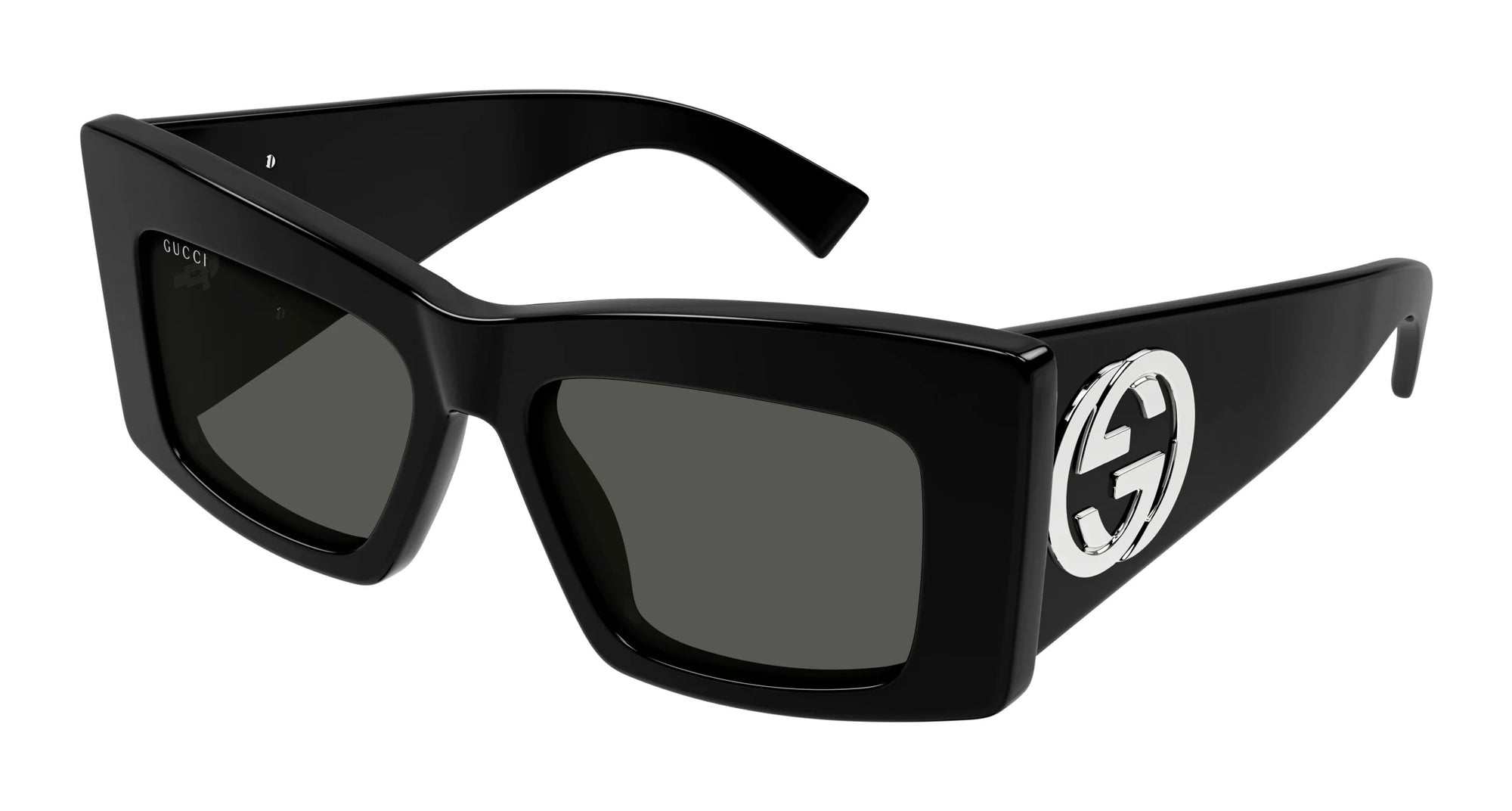 Gucci Sunglasses GG1842S 001 53mm Shiny Black / Grey Lens