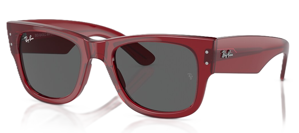 Ray-Ban RB0840SF 6679B1 Sunglasses 52mm Transparent Red / Dark Grey Lens