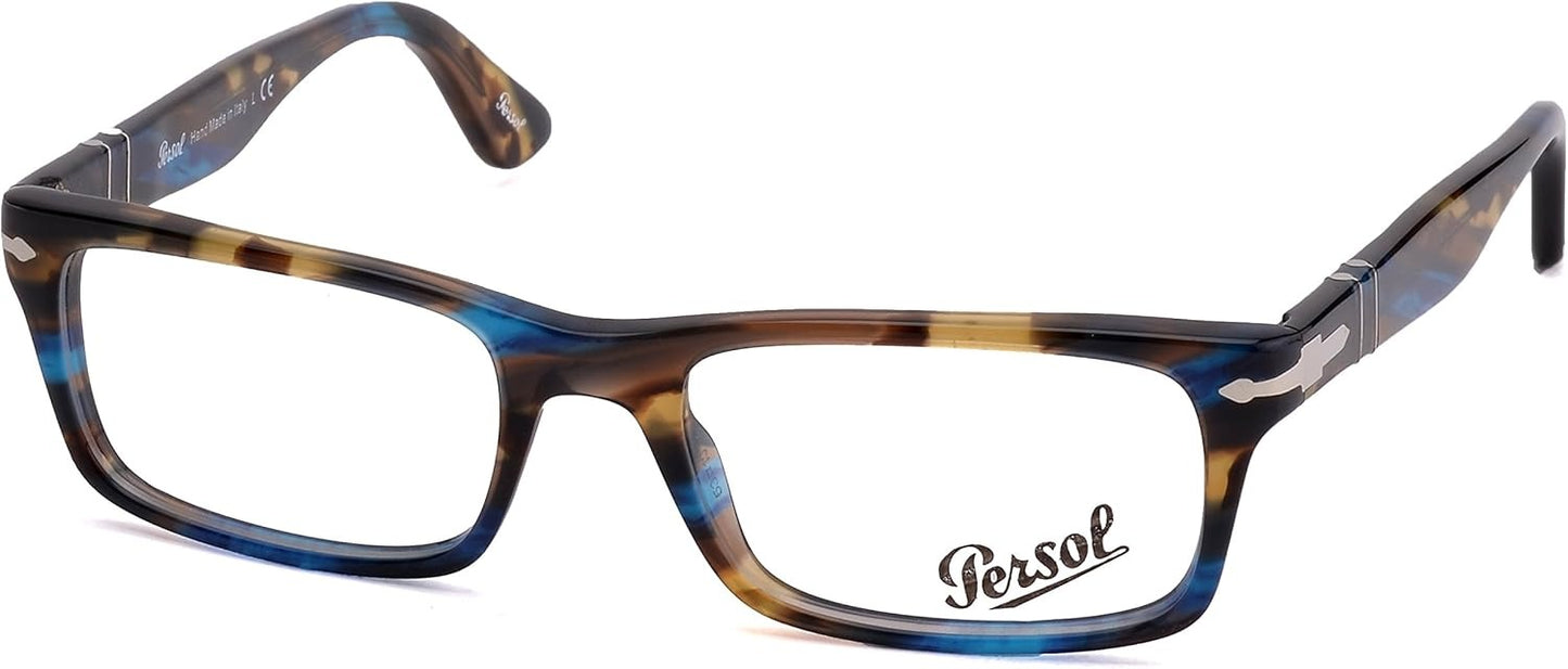 Persol PO3050V 973 53mm Rectangle Eyeglasses Spotted Blue Brown /Demo Lens