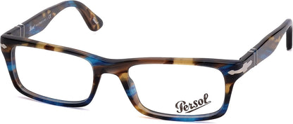 Persol PO3050V 973 53mm Rectangle Eyeglasses Spotted Blue Brown /Demo Lens
