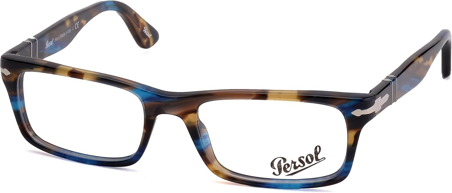 Persol PO3050V 973 53mm Rectangle Eyeglasses Spotted Blue Brown /Demo Lens