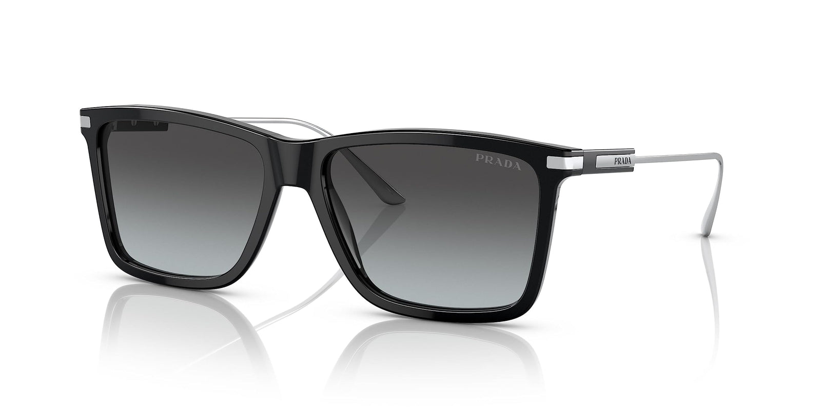 Prada Sunglasses PR01ZS 1AB06T 56mm Black / Gradient Grey Vintage Lens