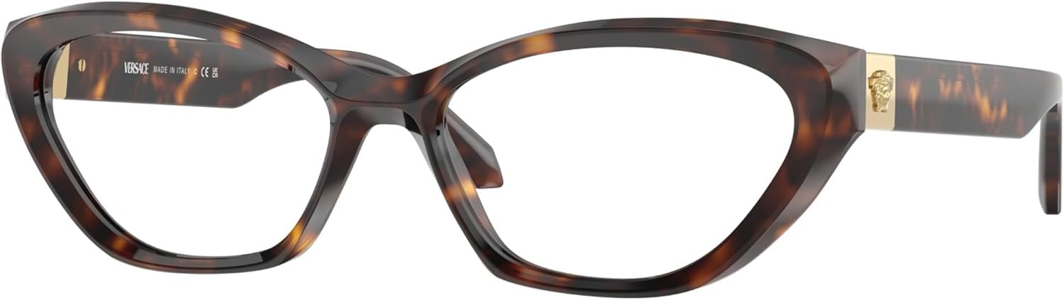 Versace Eyeglasses VE3356 108 55mm Havana / Demo Lens