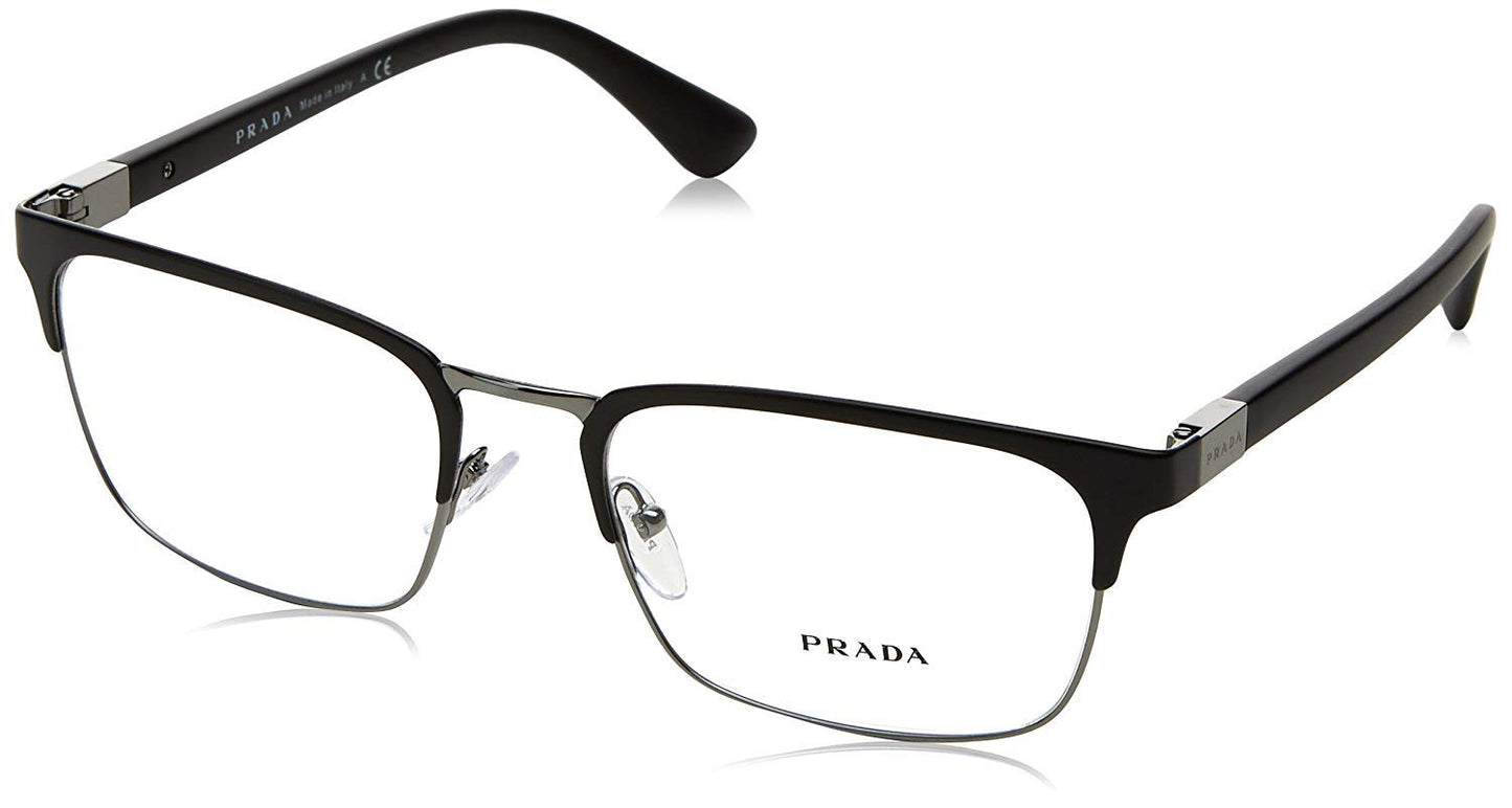 Prada PR 54TV 1BO1O1 Rectangle Eyeglasses Matte Black / Demo Lens