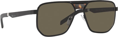 Prada PR60WS 1BO5G1 Piot Sunglasses 58mm Matte Black / Brown Lens