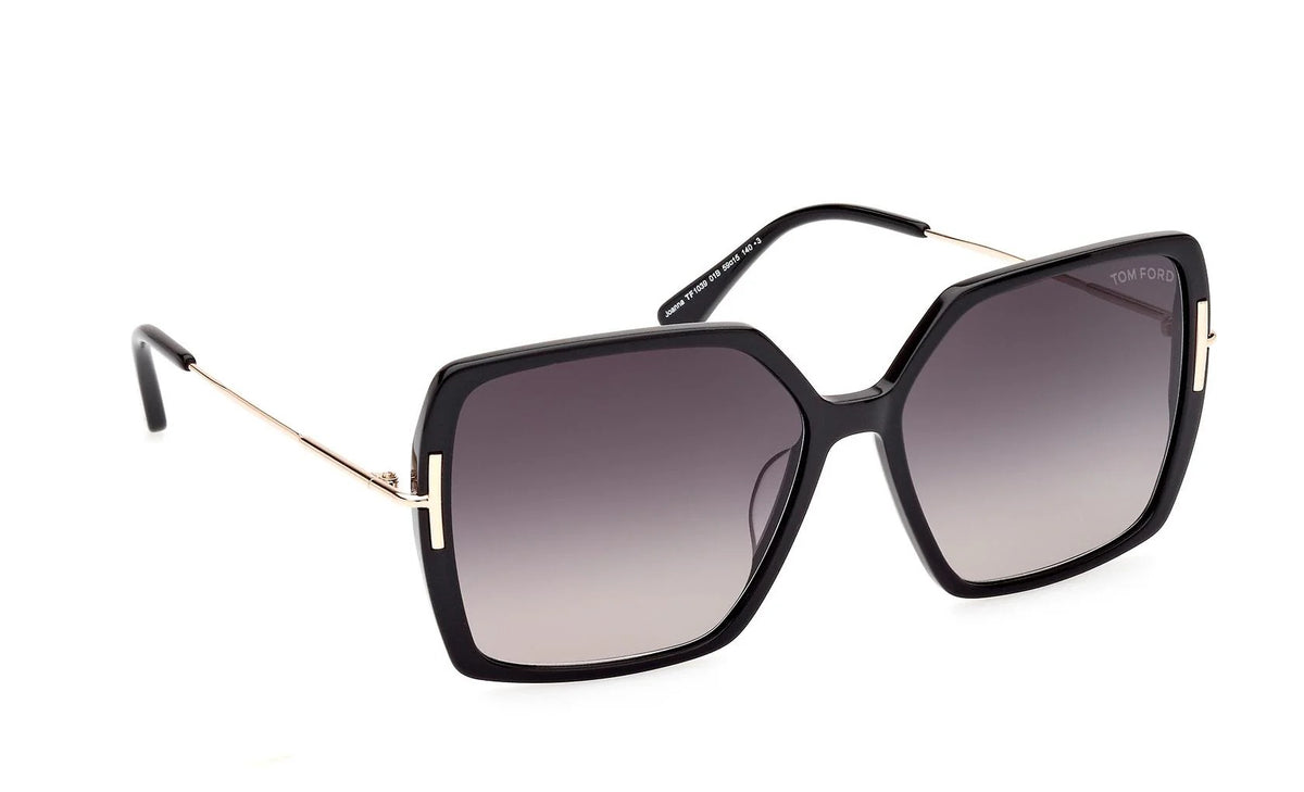 Tom Ford Joanna FT1039S 01B Sunglasses 59mm Black Gold / Smoke Gradient Lens
