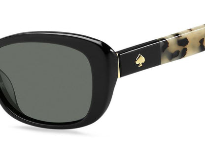 Kate Spade CLARETTA/P/S WR7/M9 Rectangle Sunglasses Black Havana/Grey Polarized