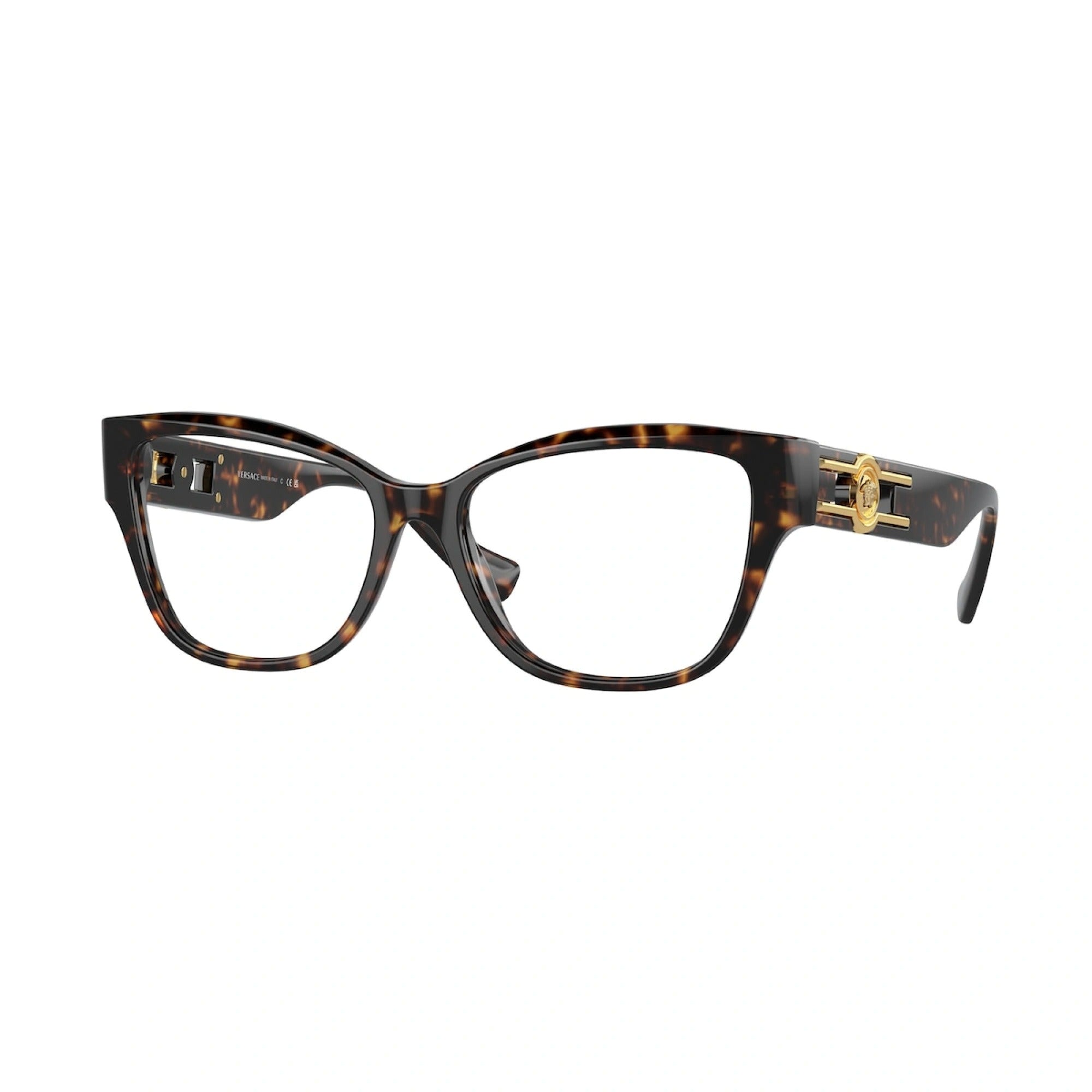 Versace Eyeglasses VE3347 108 54mm Havana / Demo Lens