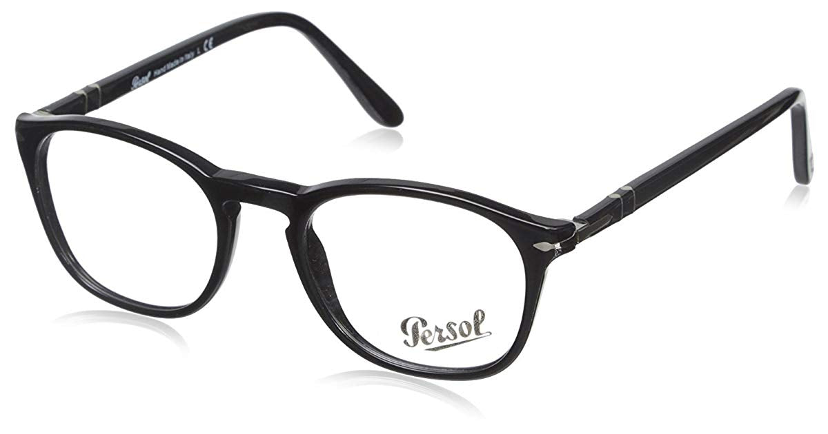 Persol Square Eyeglasses PO3007V 95 48mm Black / Demo Lens