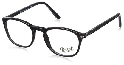 Persol Square Eyeglasses PO3007V 95 48mm Black / Demo Lens