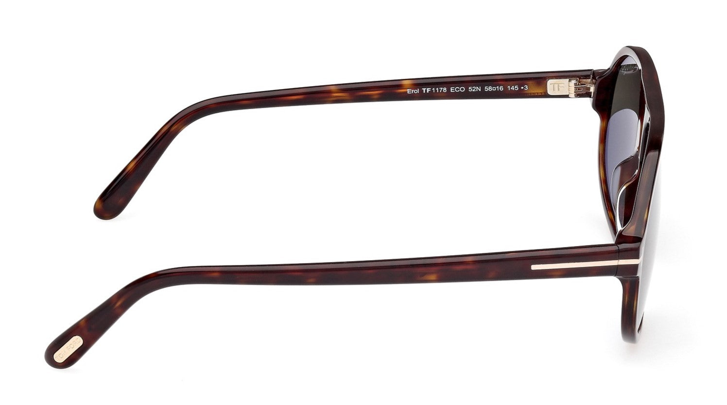 Tom Ford Erol FT1178 52N Pilot Sunglasses 58mm Havana / Green Lens