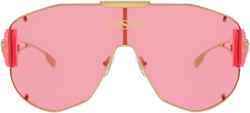 Versace Shield Sunglasses VE2268 100284 Gold / Pink Lens
