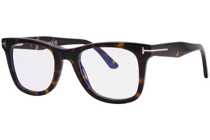 Tom Ford Eyeglasses W/Clip On FT5970-B 052 50mm Havana / Blue Light & Green Lens