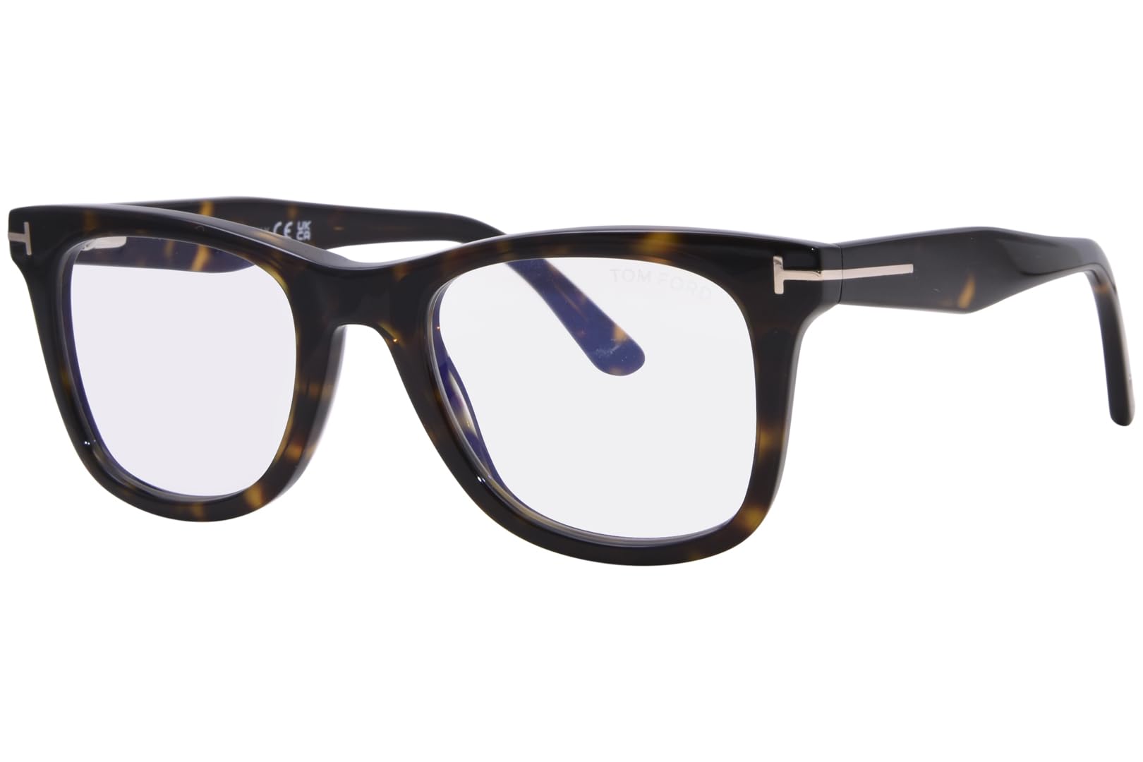 Tom Ford Eyeglasses W/Clip On FT5970-B 052 50mm Havana / Blue Light & Green Lens