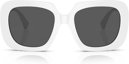 Versace VE4434 314/87 Square Sunglasses 54mm White / Dark Grey Lens