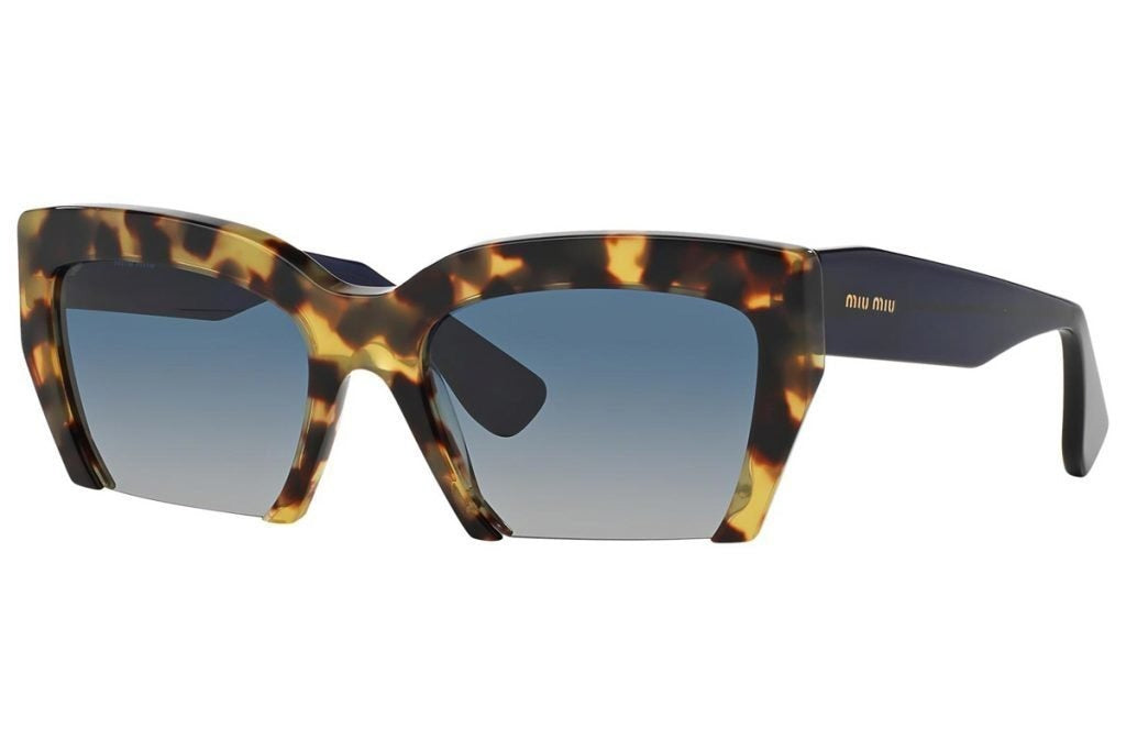 Miu Miu Sunglasses MU11OS 7S08Z1 56mm Brown Havana / Blue Lens