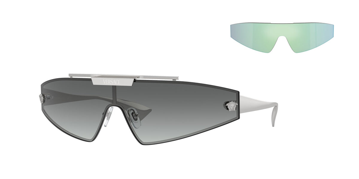 Versace Sunglasses VE2265 10011 Silver / Grey Gradient & Mirror Lens