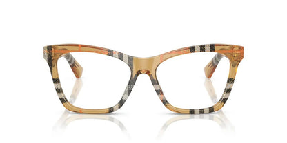 Burberry BE2416 4146 Eyeglasses 52mm Check Sand / Clear Demo Lens