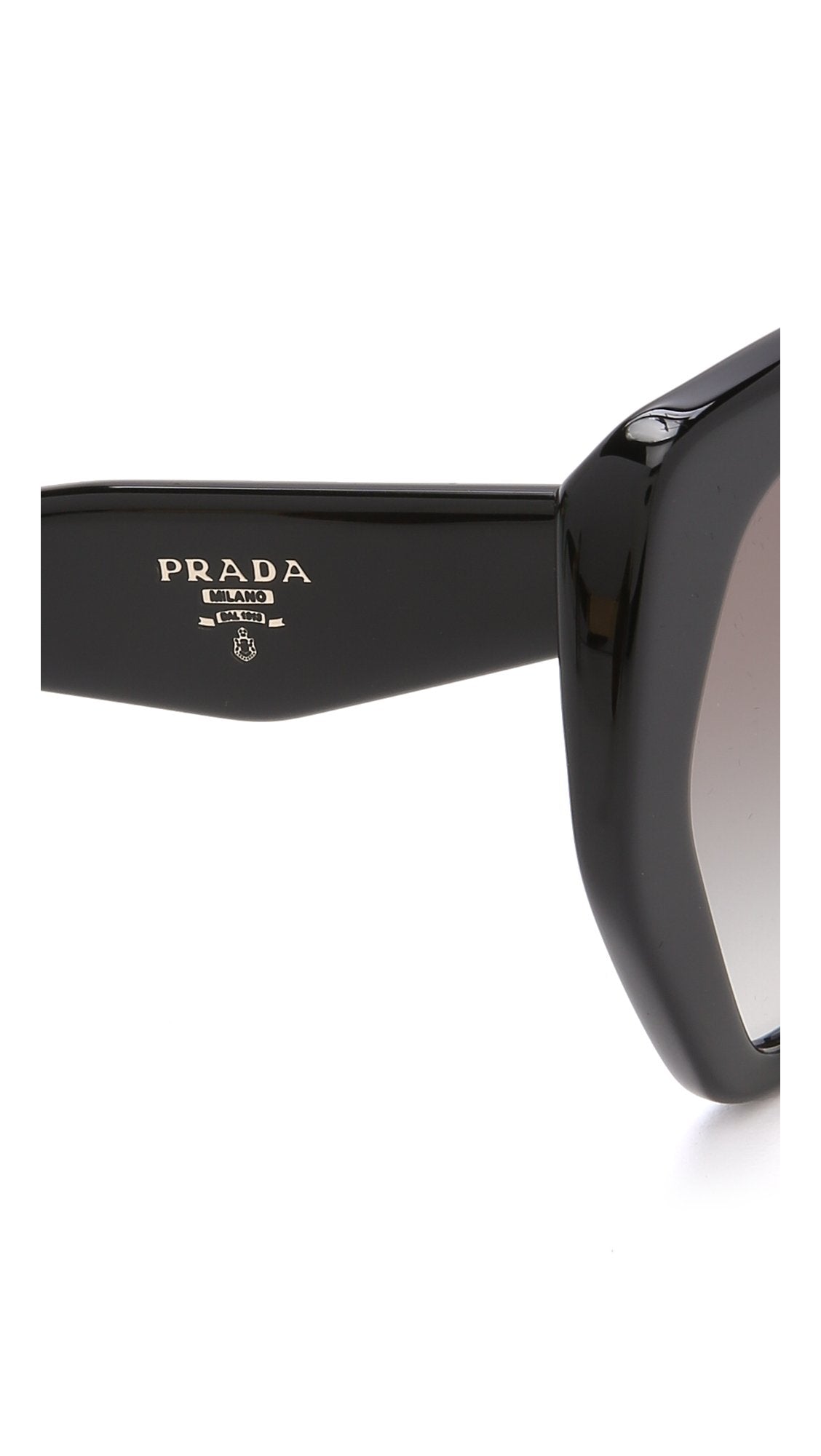 Prada SPR 16RS 1AB-0A7 Square Sunglasses Black/Grey Gradient Lens