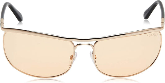 Tom Ford RYDER FT418 28E Sunglasses Rose Gold / Brown Yellow Lens