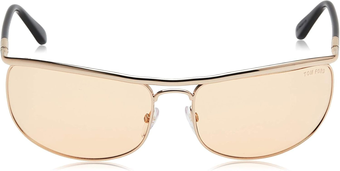Tom Ford RYDER FT418 28E Sunglasses Rose Gold / Brown Yellow Lens