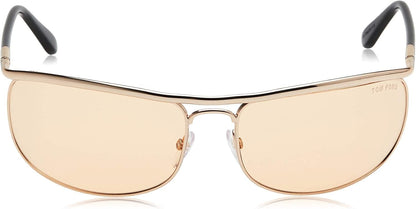 Tom Ford RYDER FT418 28E Sunglasses Rose Gold / Brown Yellow Lens