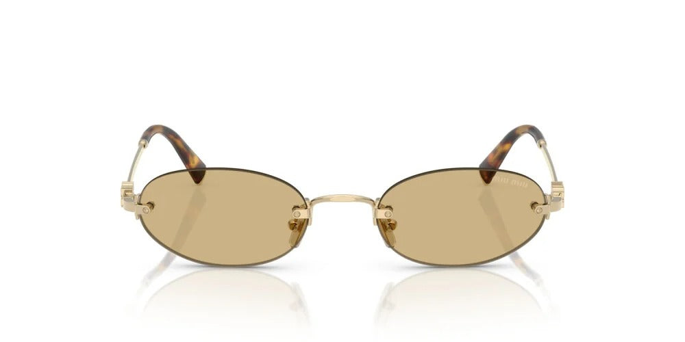 Miu Miu MUA54S ZVN10R Sunglasses 51mm Pale Gold / Yellow Solid Lens