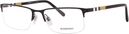 Burberry BE1282 1001 Rectangle Eyeglasses 55mm Black / Clear Demo Lens