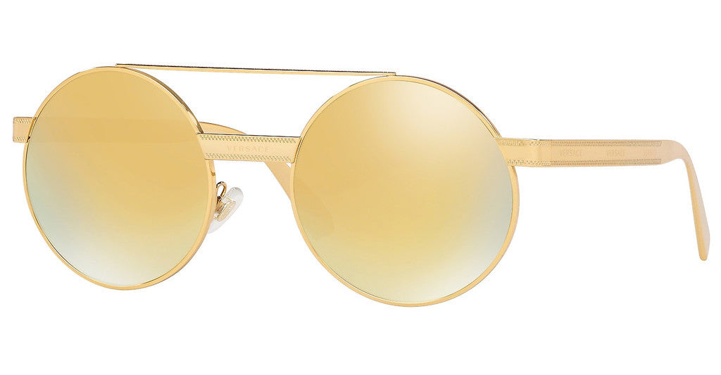 Versace Sunglasses VE2210 1455/7P Gold / Brown Mirror Gold Lens