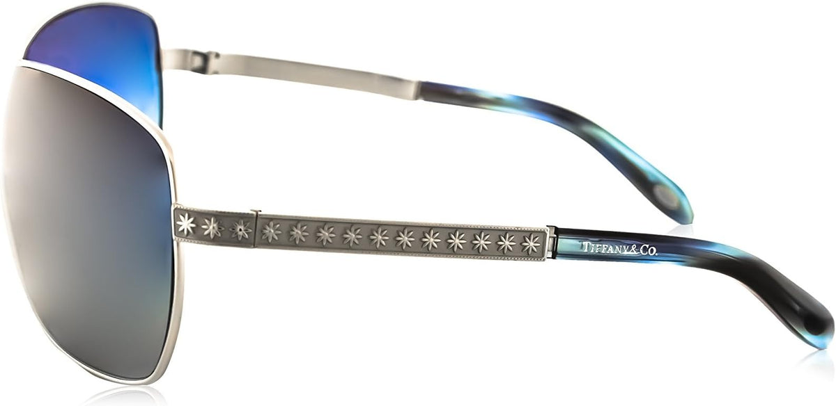 Tiffany &amp; Co Sunglasses TF3035 60014L Silver / Dark Blue Gradient Lens